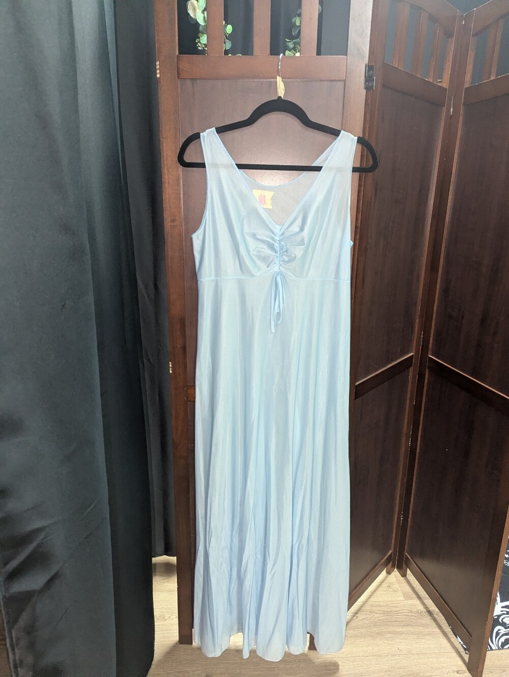 Light Blue Women's Satin Slip Dress